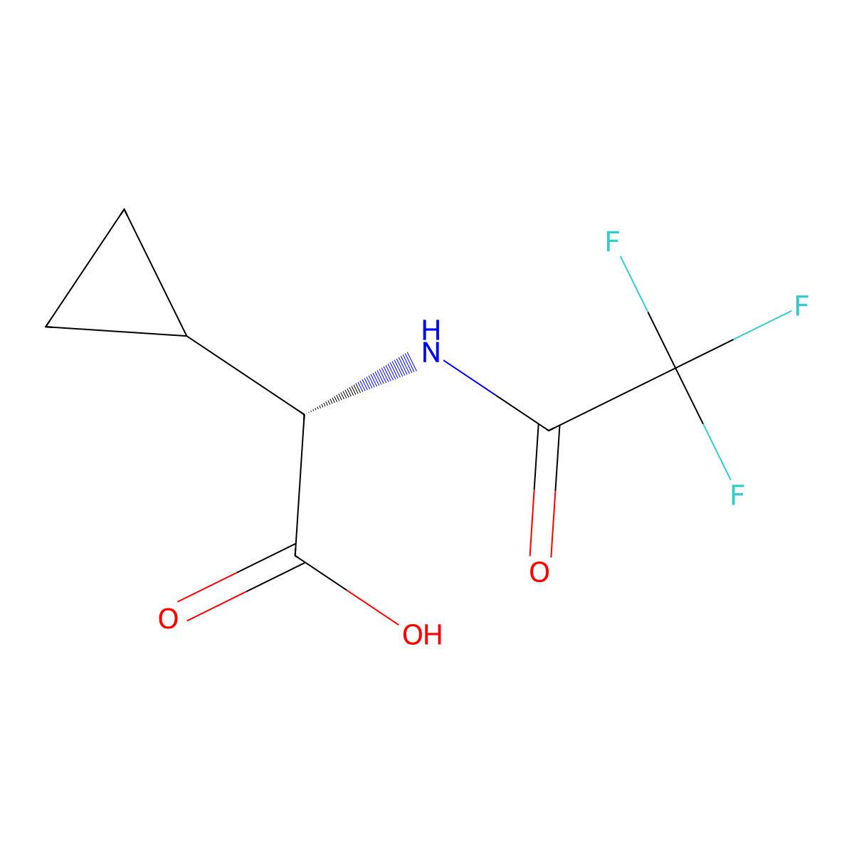 (2S)-2-cyclopropyl-2-(2,2,2-trifluoroacetamido)acetic acid molecular structure, CAS 2679836-37-2