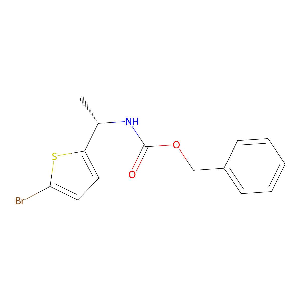 benzyl N-[(1S)-1-(5-bromothiophen-2-yl)ethyl]carbamate molecular structure, CAS 2679836-42-9