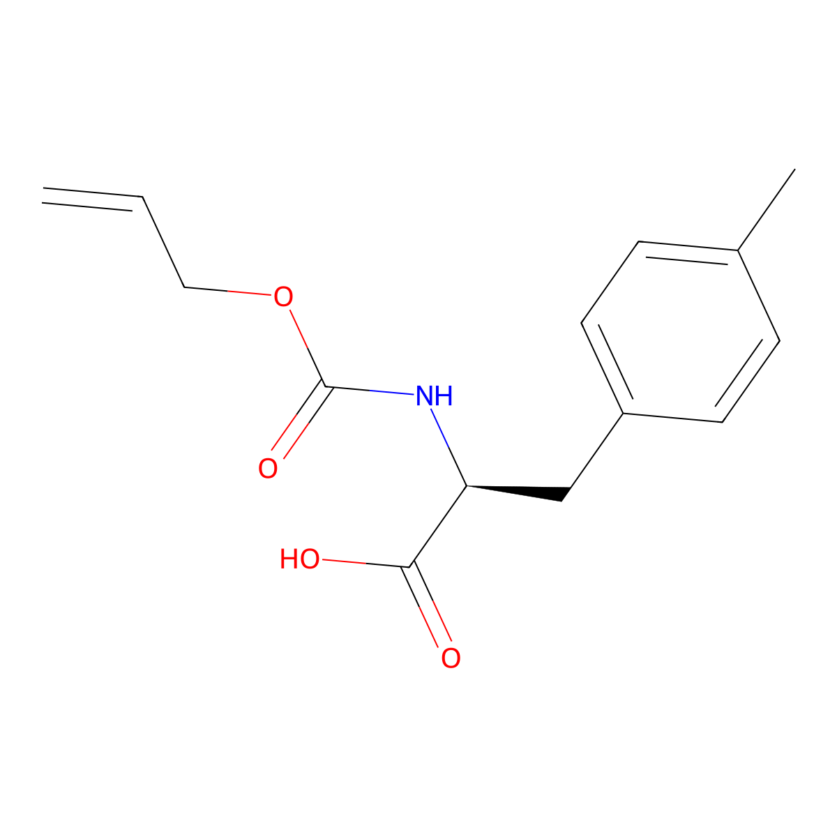 (2S)-3-(4-methylphenyl)-2-{[(prop-2-en-1-yloxy)carbonyl]amino}propanoic acid molecular structure, CAS 2679836-45-2