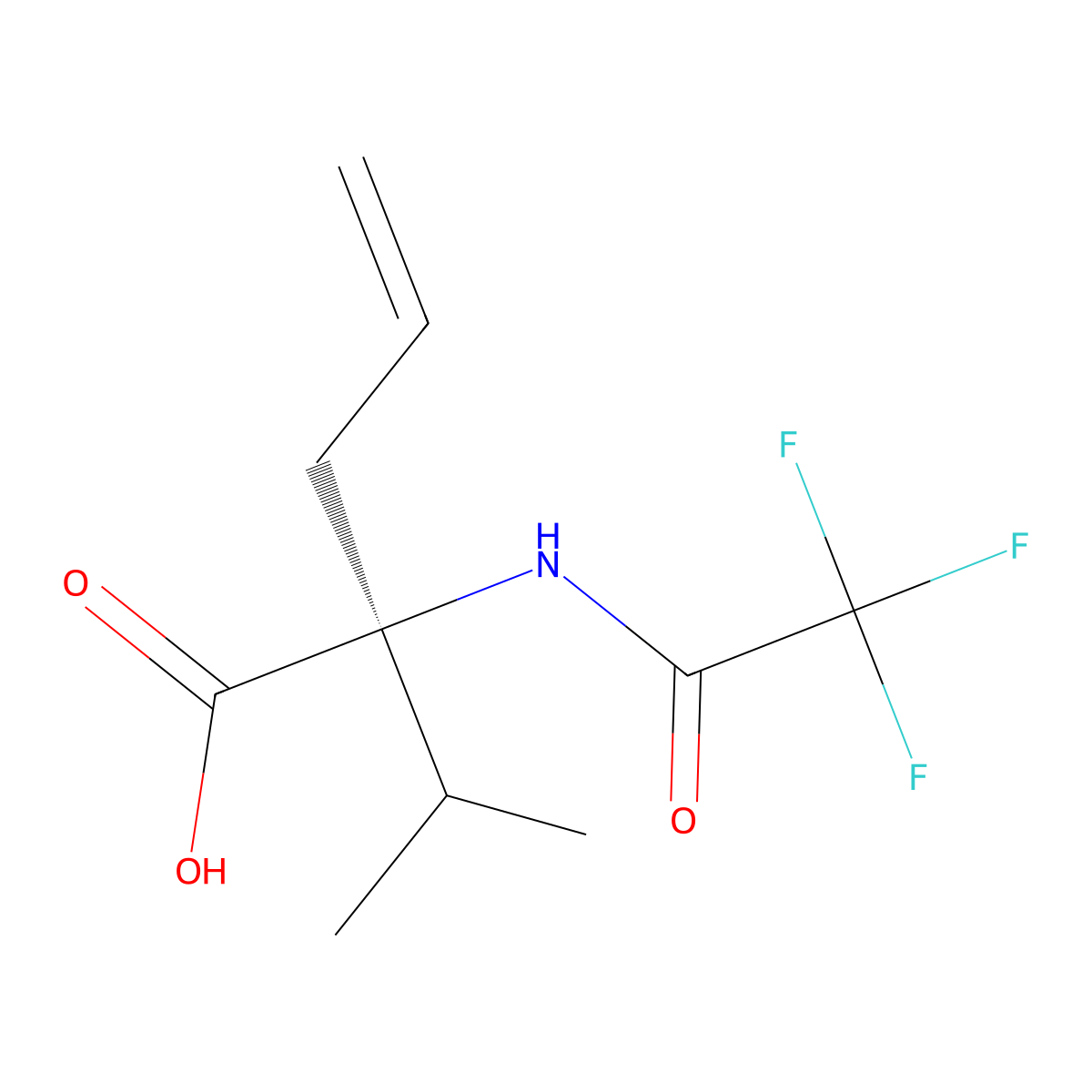 (2S)-2-(propan-2-yl)-2-(2,2,2-trifluoroacetamido)pent-4-enoic acid molecular structure, CAS 2679836-49-6