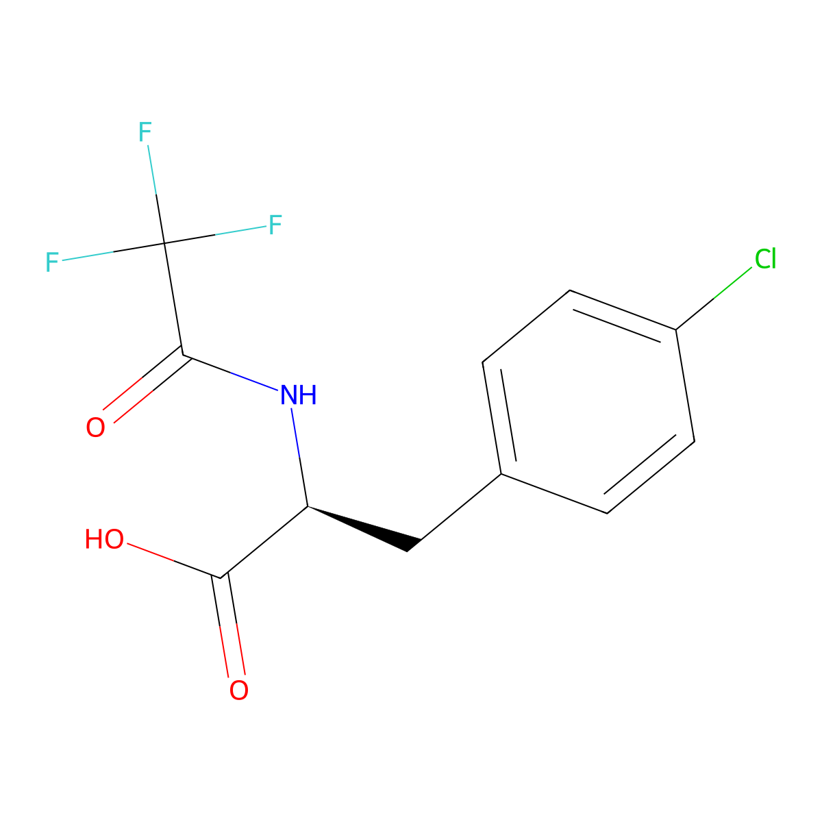 (2S)-3-(4-chlorophenyl)-2-(2,2,2-trifluoroacetamido)propanoic acid molecular structure, CAS 2679836-50-9