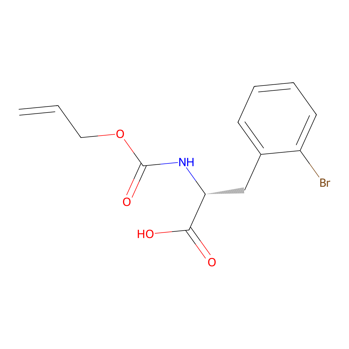 (2R)-3-(2-bromophenyl)-2-{[(prop-2-en-1-yloxy)carbonyl]amino}propanoic acid molecular structure, CAS 2679836-54-3
