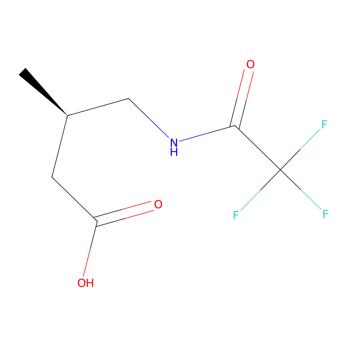 (3R)-3-methyl-4-(trifluoroacetamido)butanoic acid molecular structure, CAS 2679836-61-2