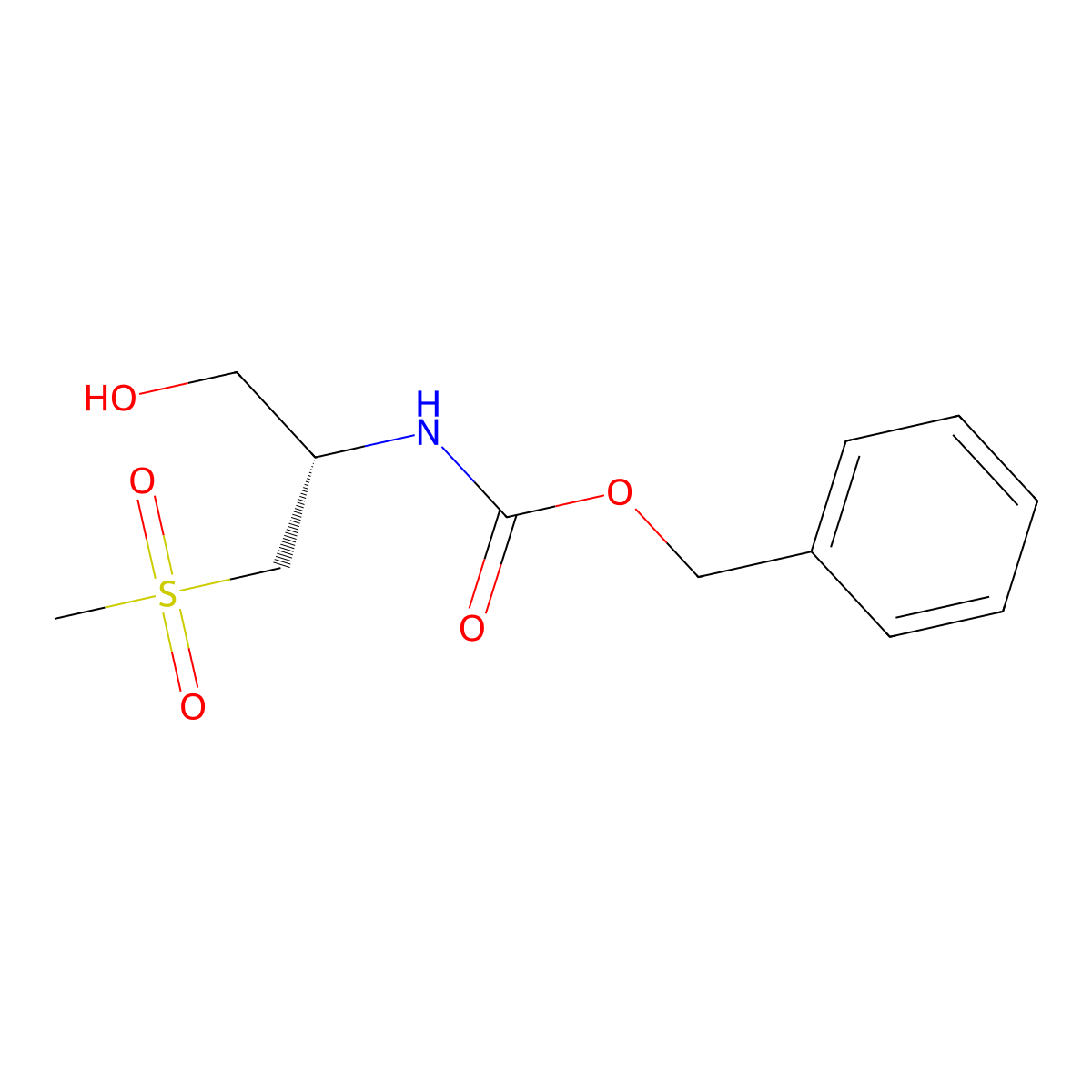 benzyl N-[(2S)-1-hydroxy-3-methanesulfonylpropan-2-yl]carbamate molecular structure, CAS 2679836-65-6