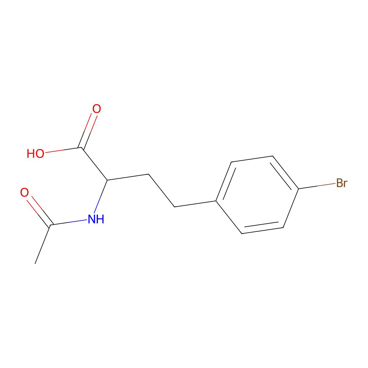 (2R)-4-(4-bromophenyl)-2-acetamidobutanoic acid molecular structure, CAS 2679836-67-8