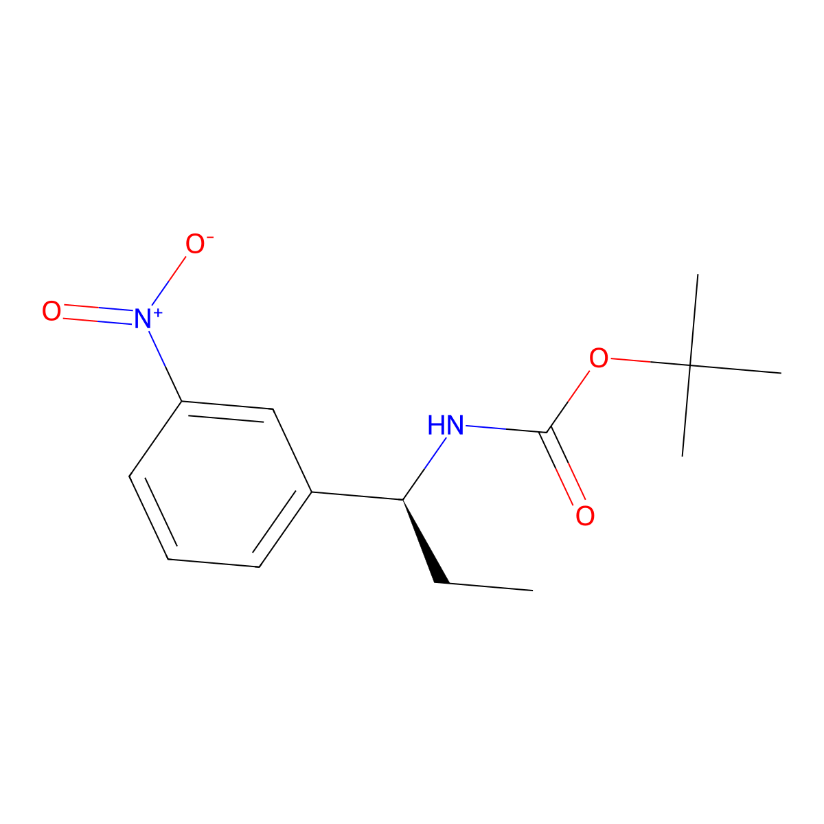 tert-butyl N-[(1S)-1-(3-nitrophenyl)propyl]carbamate molecular structure, CAS 2679836-77-0