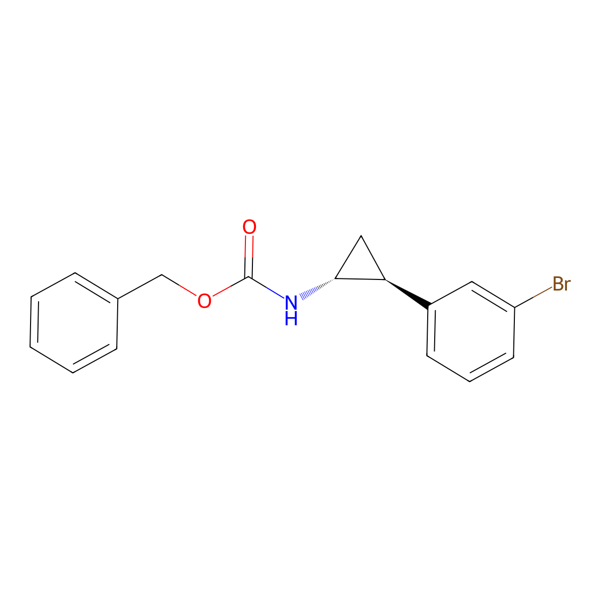 rac-benzyl N-[(1R,2S)-2-(3-bromophenyl)cyclopropyl]carbamate molecular structure, CAS 2679836-79-2