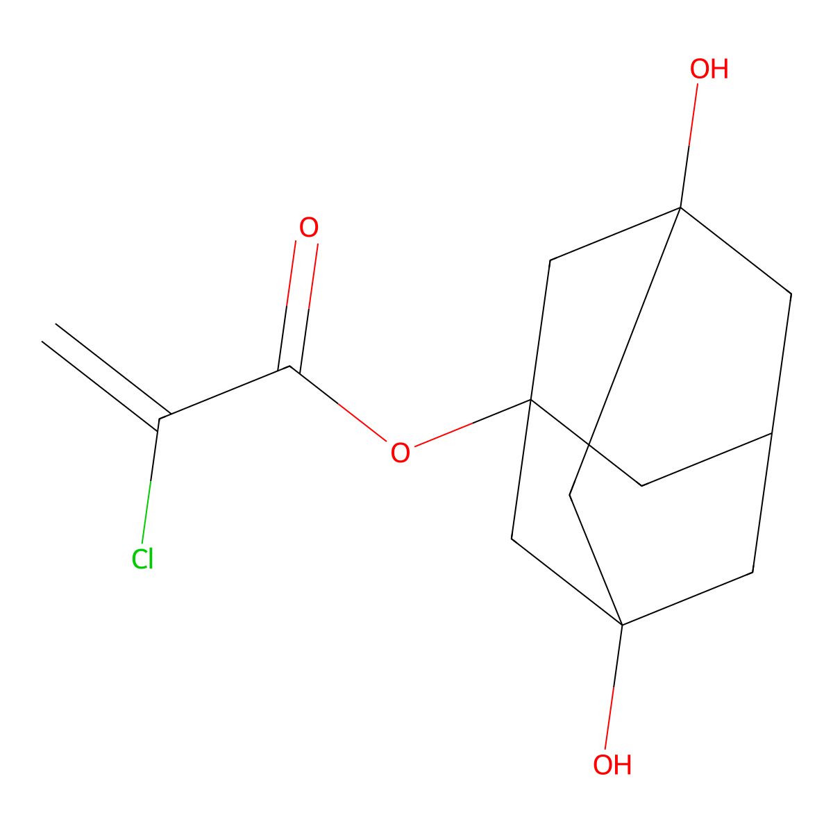 3,5-Dihydroxy-1-adamantyl 2-chloroacrylate molecular structure, CAS 2679836-99-6