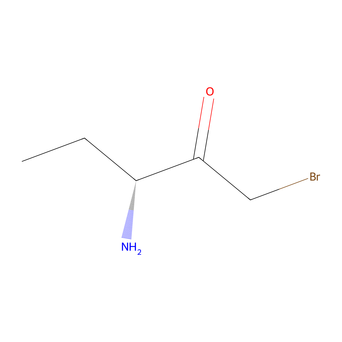 (3R)-3-amino-1-bromopentan-2-one molecular structure, CAS 2679837-56-8