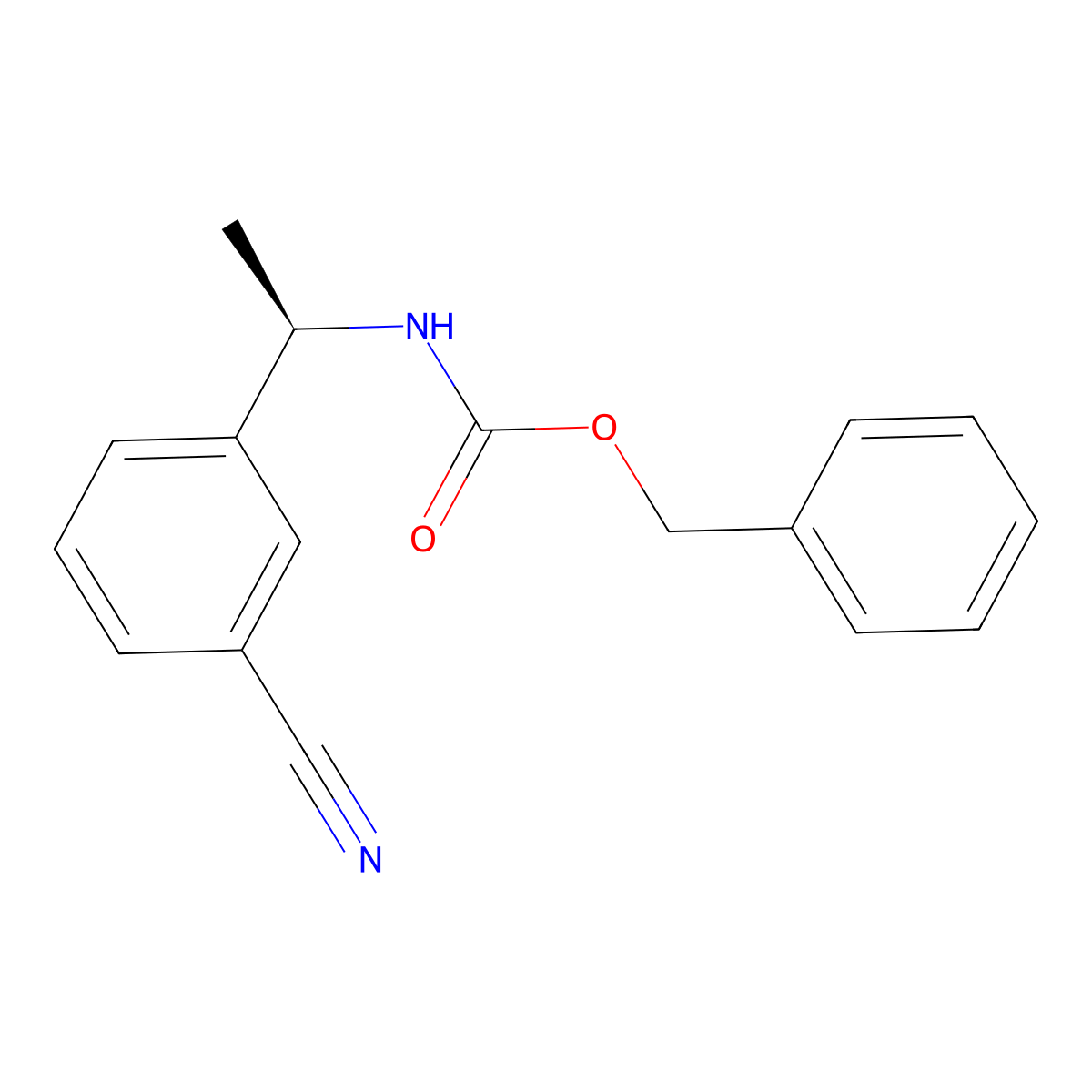 benzyl N-[(1R)-1-(3-cyanophenyl)ethyl]carbamate molecular structure, CAS 2679837-58-0