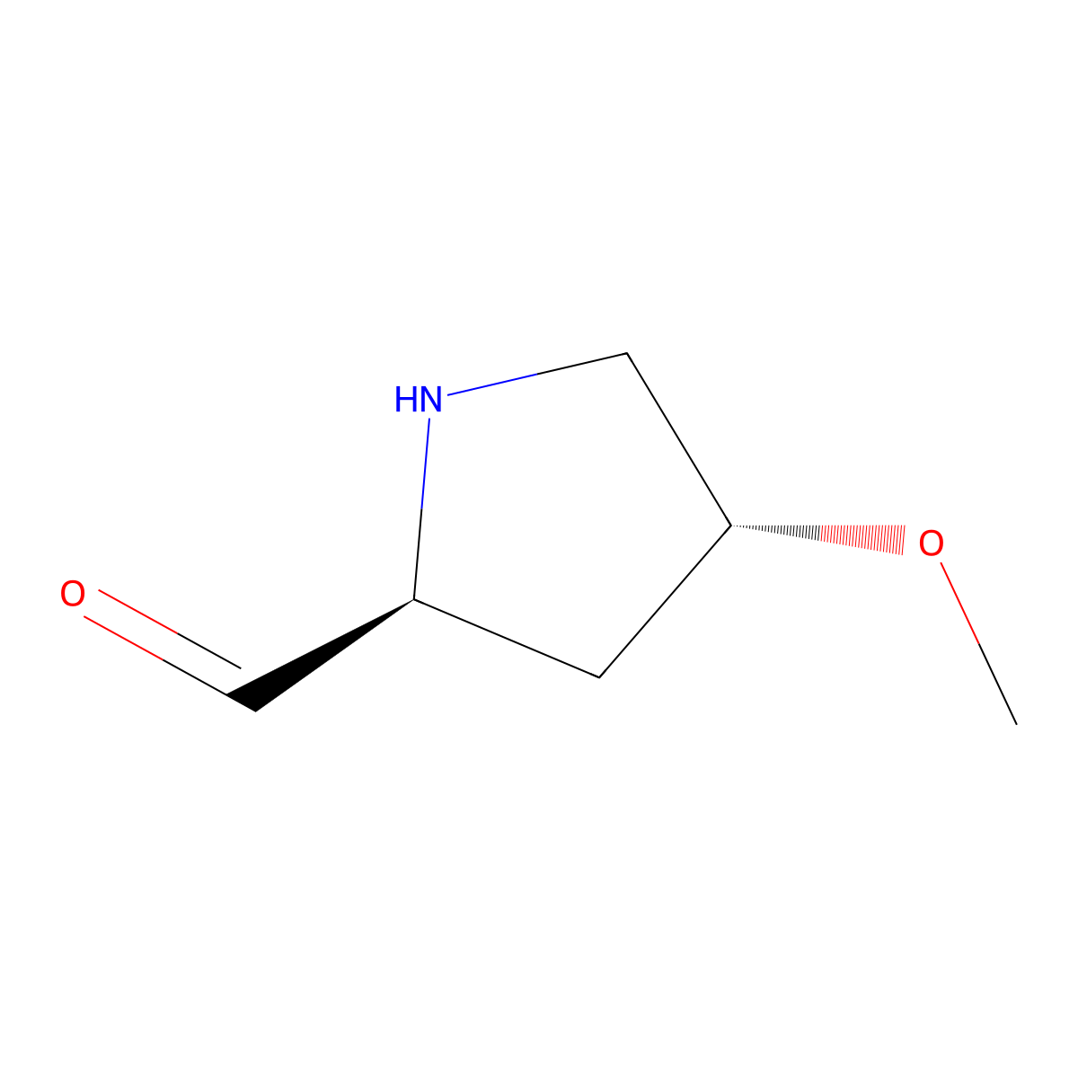 (2S,4R)-4-methoxypyrrolidine-2-carbaldehyde molecular structure, CAS 2679837-73-9