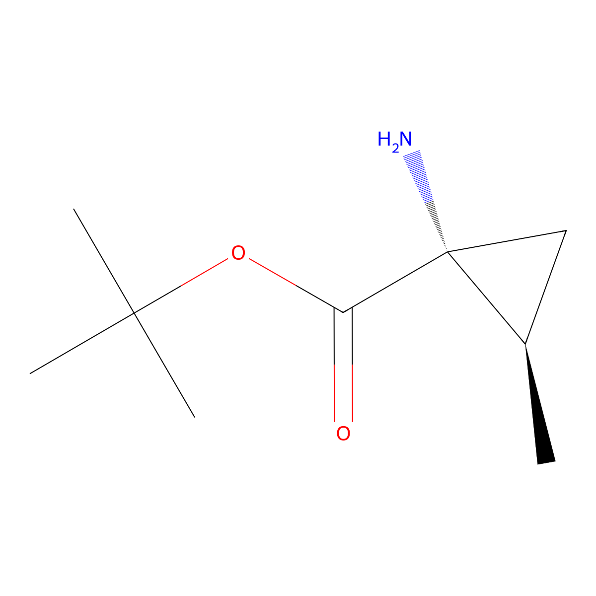 rac-tert-butyl (1R,2R)-1-amino-2-methylcyclopropane-1-carboxylate molecular structure, CAS 2679837-77-3