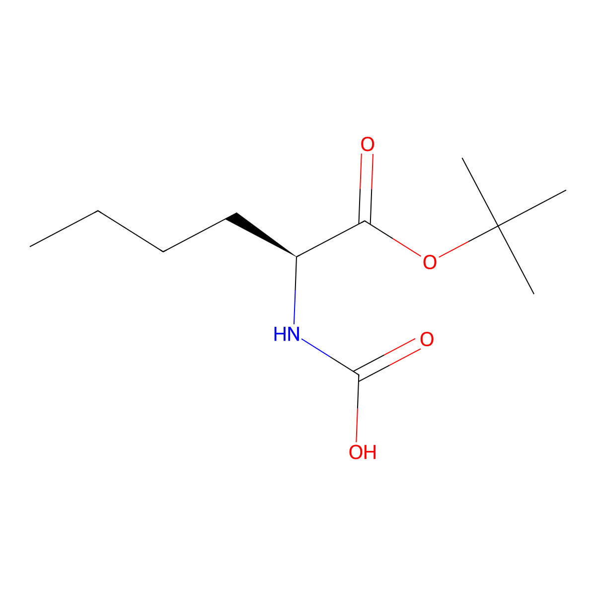 [(2S)-1-(tert-butoxy)-1-oxohexan-2-yl]carbamic acid molecular structure, CAS 2679837-90-0