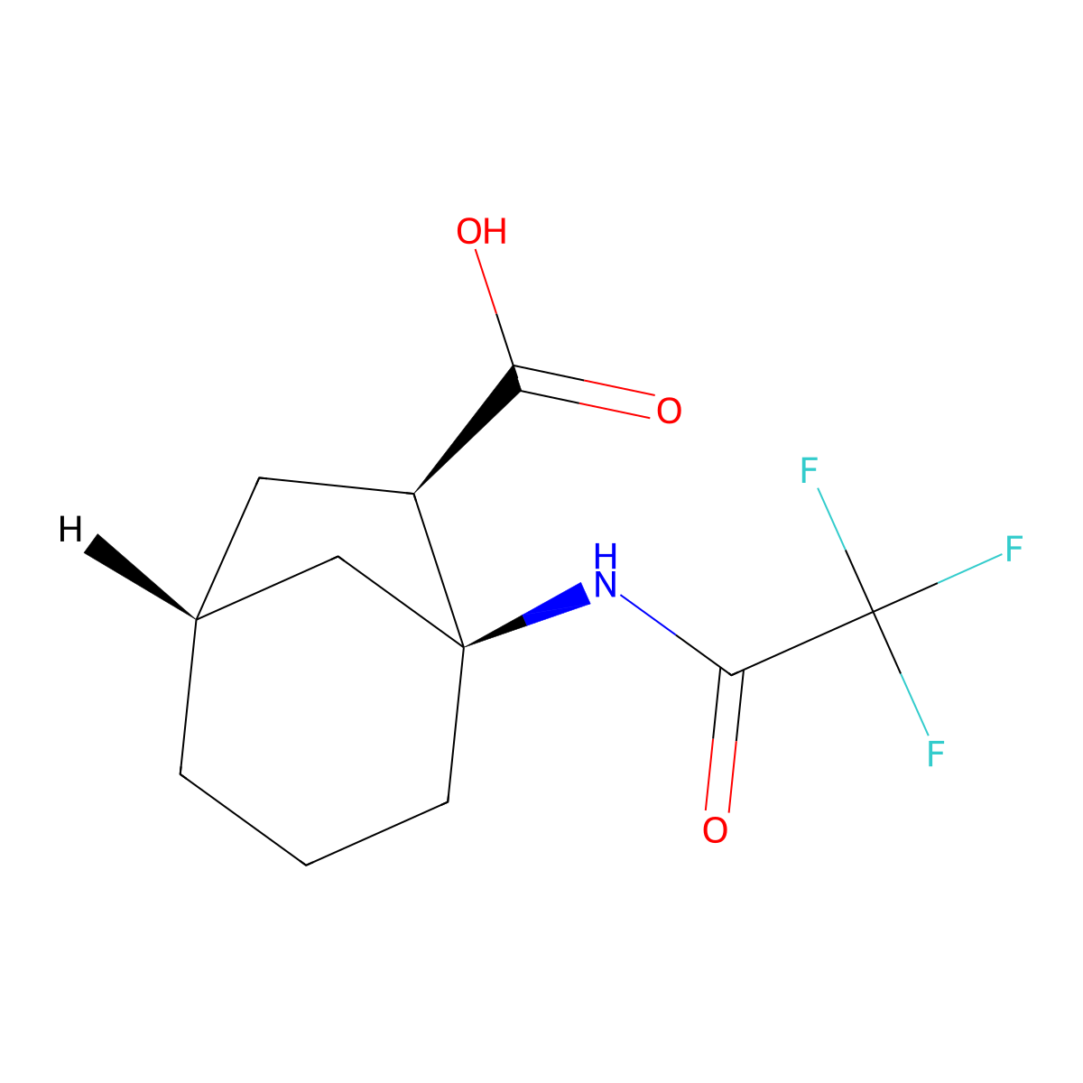 rac-(1R,5S,6R)-5-(2,2,2-trifluoroacetamido)bicyclo[3.2.1]octane-6-carboxylic acid molecular structure, CAS 2679838-04-9