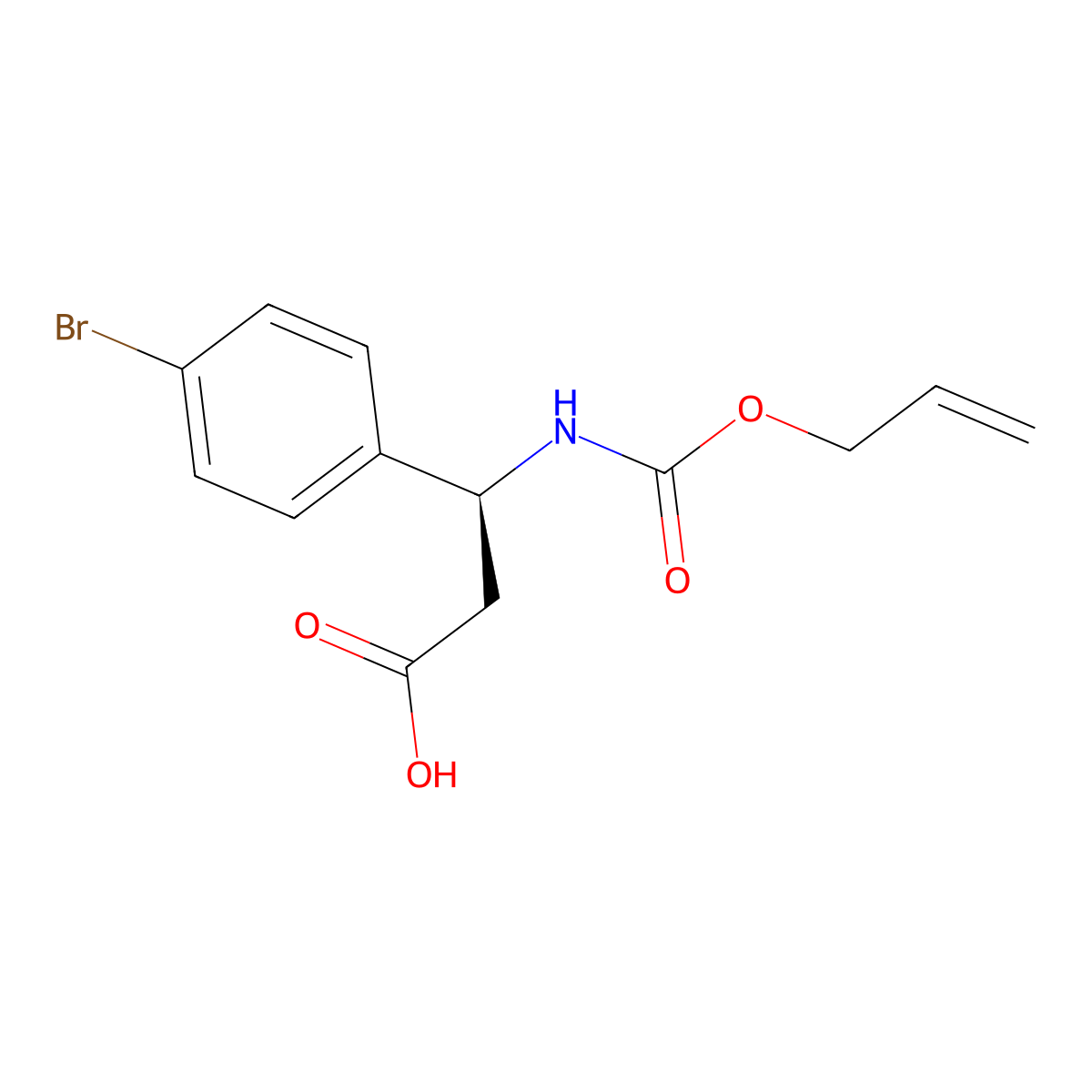 (3S)-3-(4-bromophenyl)-3-{[(prop-2-en-1-yloxy)carbonyl]amino}propanoic acid molecular structure, CAS 2679838-13-0