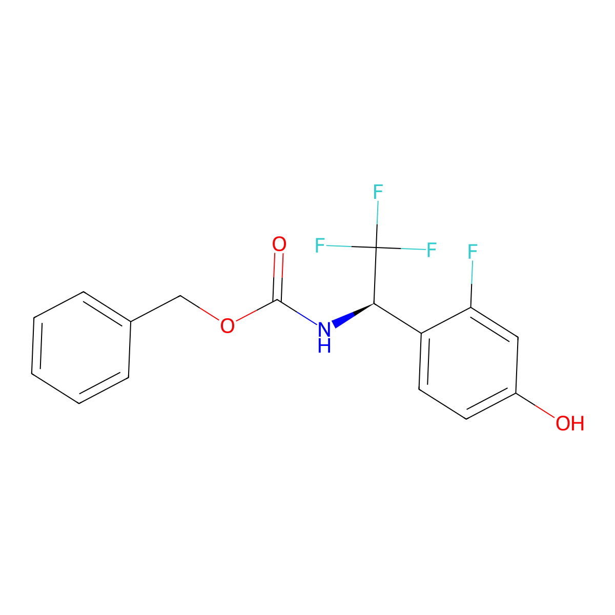benzyl N-[(1R)-2,2,2-trifluoro-1-(2-fluoro-4-hydroxyphenyl)ethyl]carbamate molecular structure, CAS 2679838-14-1