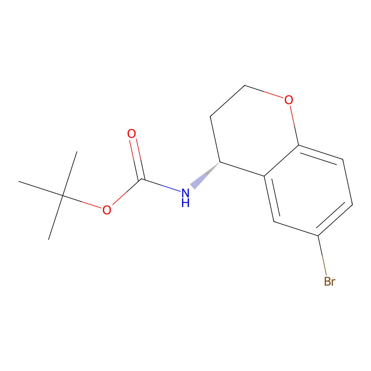 tert-butyl N-[(4R)-6-bromo-3,4-dihydro-2H-1-benzopyran-4-yl]carbamate molecular structure, CAS 2679838-16-3