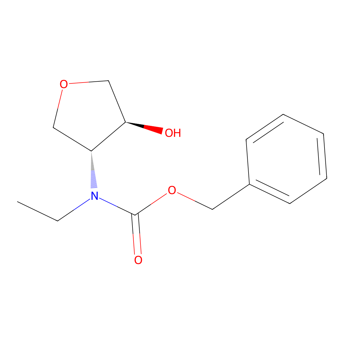 rac-benzyl N-ethyl-N-[(3R,4S)-4-hydroxyoxolan-3-yl]carbamate molecular structure, CAS 2679838-37-8