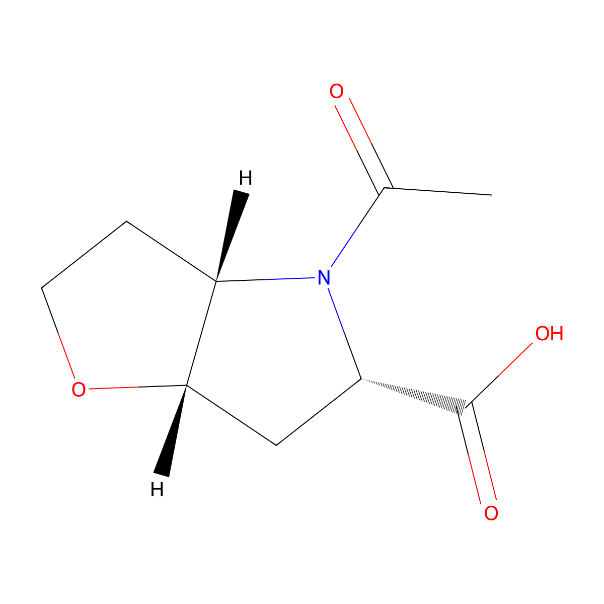 rac-(3aR,5R,6aR)-4-acetyl-hexahydro-2H-furo[3,2-b]pyrrole-5-carboxylic acid molecular structure, CAS 2679838-44-7