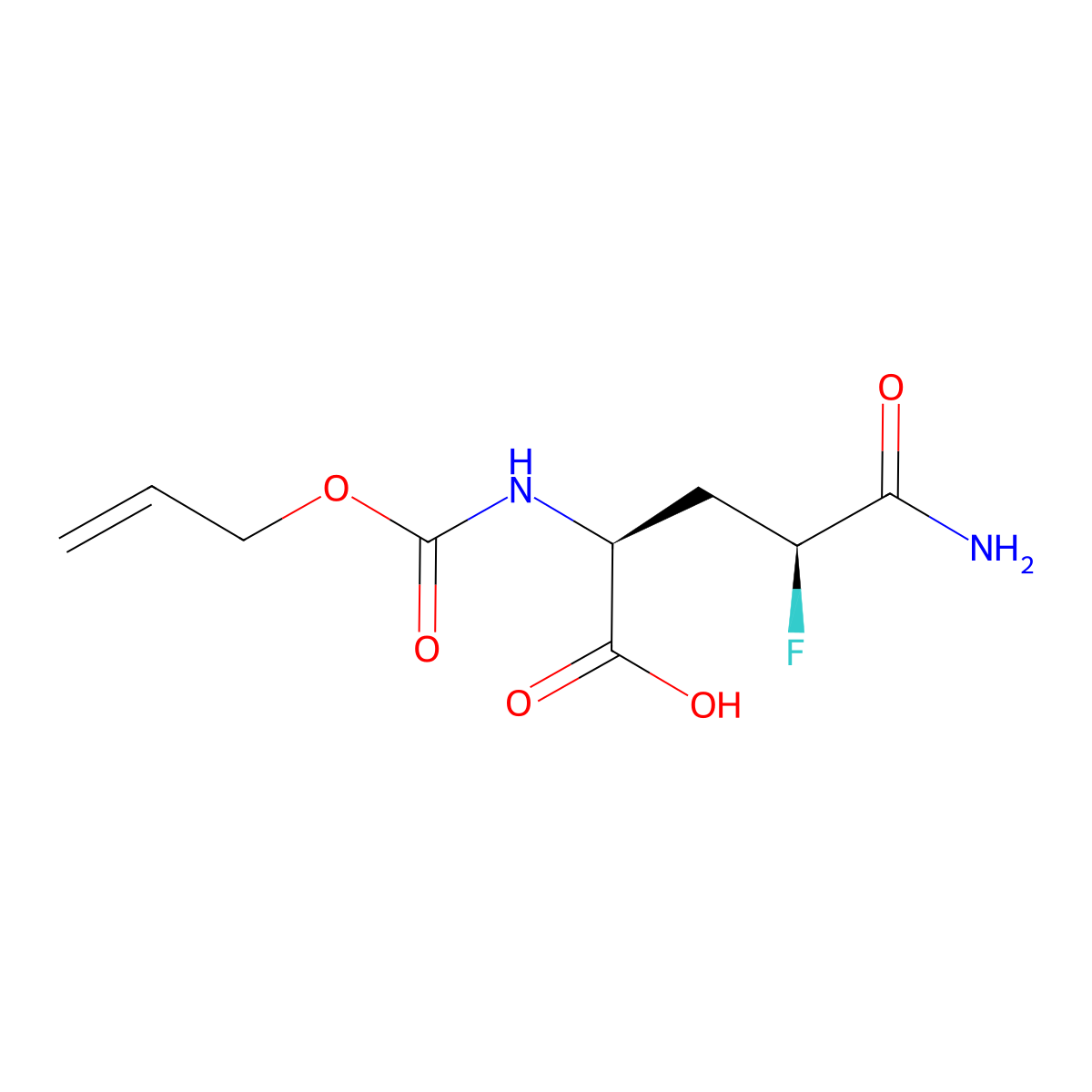 (2S,4S)-4-carbamoyl-4-fluoro-2-{[(prop-2-en-1-yloxy)carbonyl]amino}butanoic acid molecular structure, CAS 2679838-45-8
