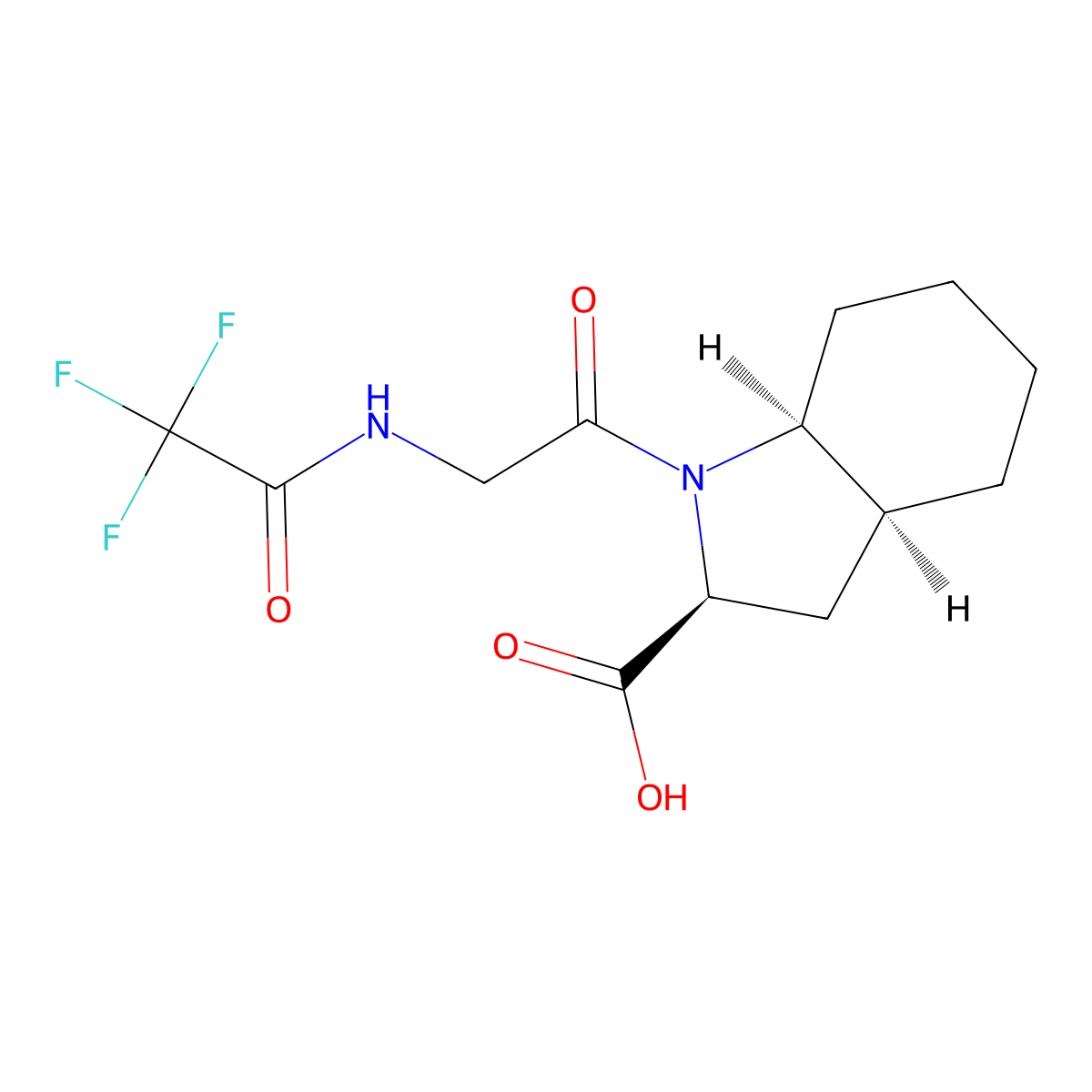 (2S,3aS,7aS)-1-[2-(2,2,2-trifluoroacetamido)acetyl]-octahydro-1H-indole-2-carboxylic acid molecular structure, CAS 2679838-50-5
