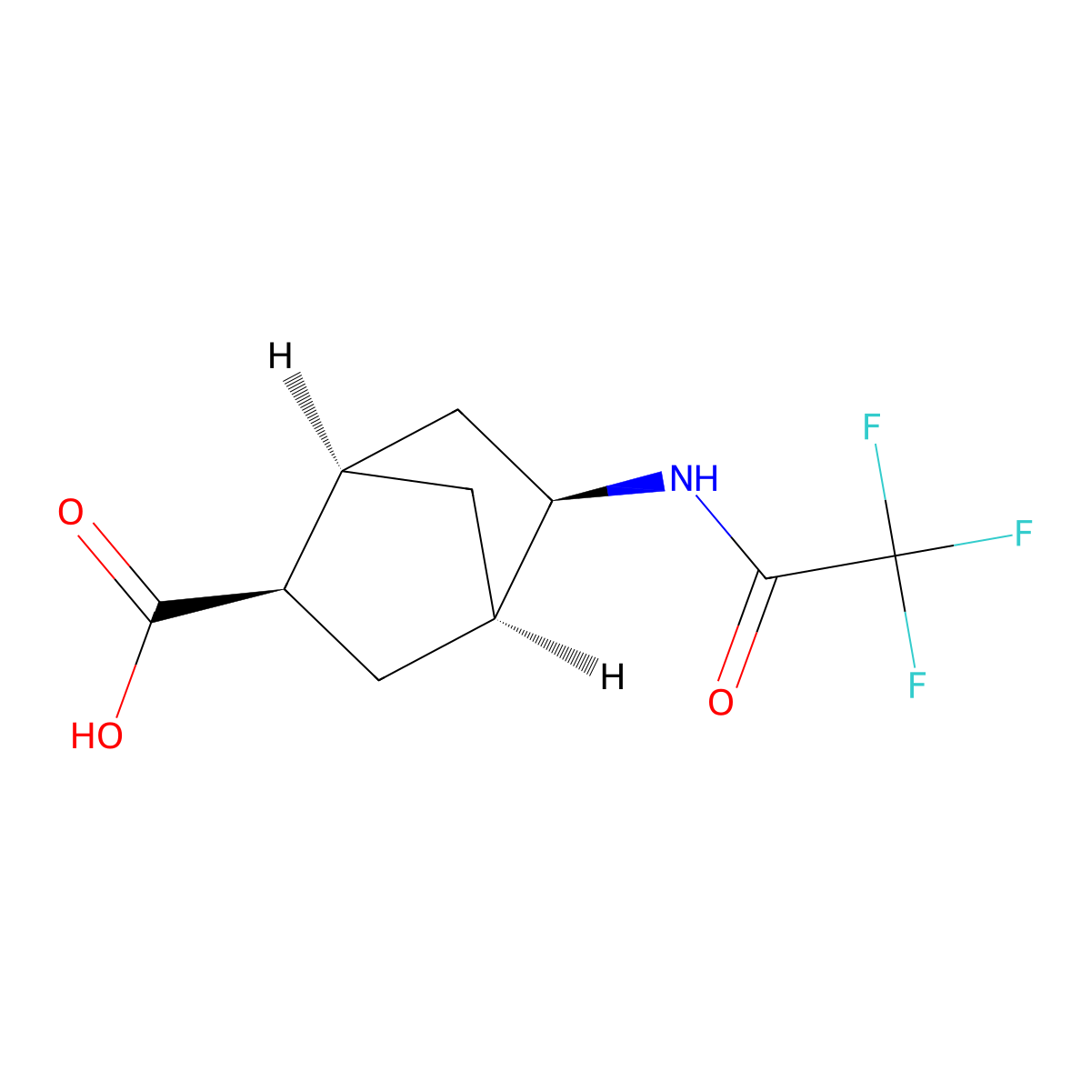 rac-(1R,2R,4R,5R)-5-(2,2,2-trifluoroacetamido)bicyclo[2.2.1]heptane-2-carboxylic acid molecular structure, CAS 2679838-52-7