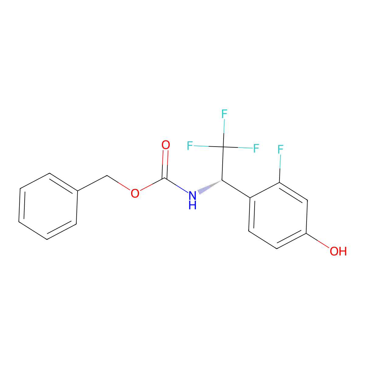benzyl N-[(1S)-2,2,2-trifluoro-1-(2-fluoro-4-hydroxyphenyl)ethyl]carbamate molecular structure, CAS 2679838-53-8