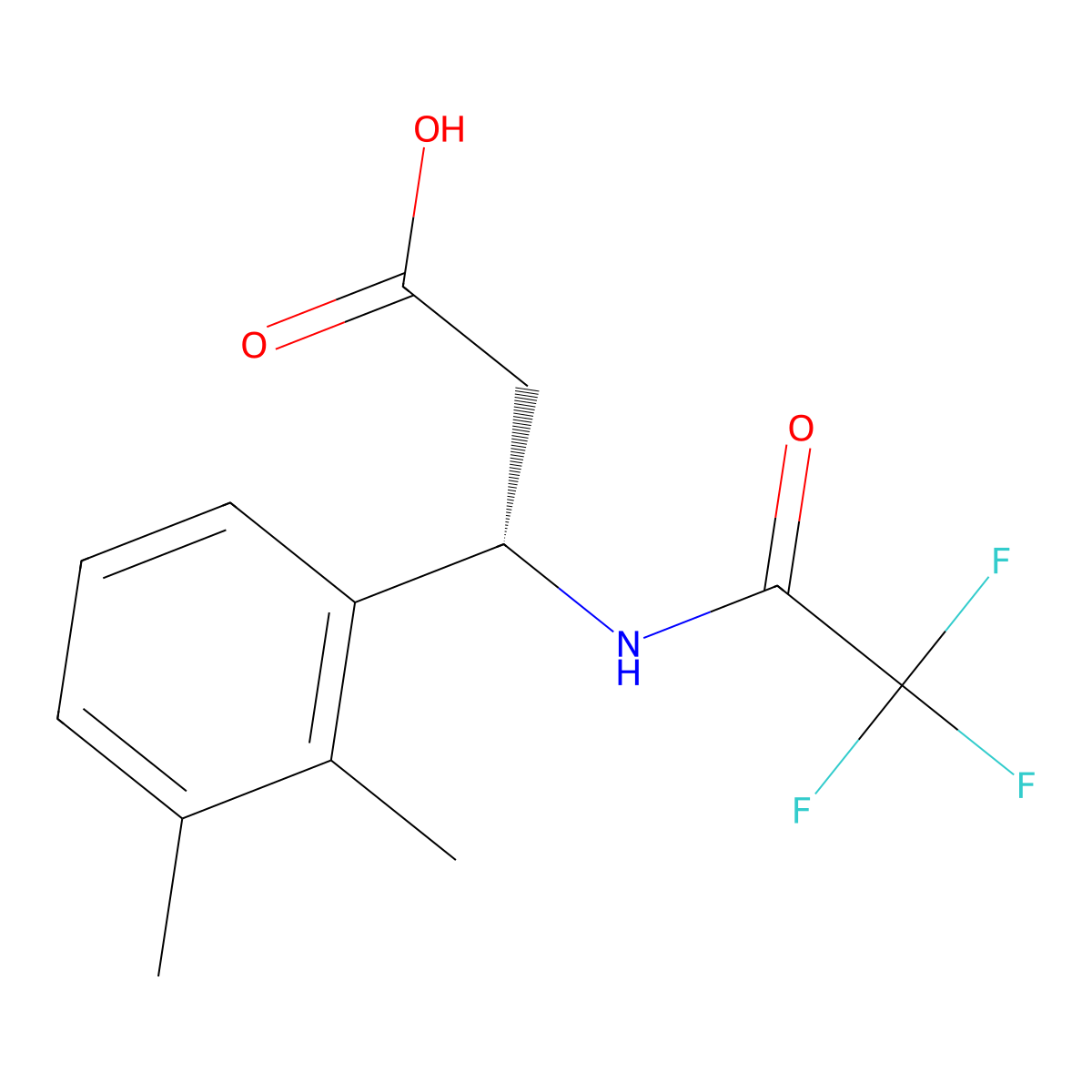 (3S)-3-(2,3-dimethylphenyl)-3-(2,2,2-trifluoroacetamido)propanoic acid molecular structure, CAS 2679838-59-4