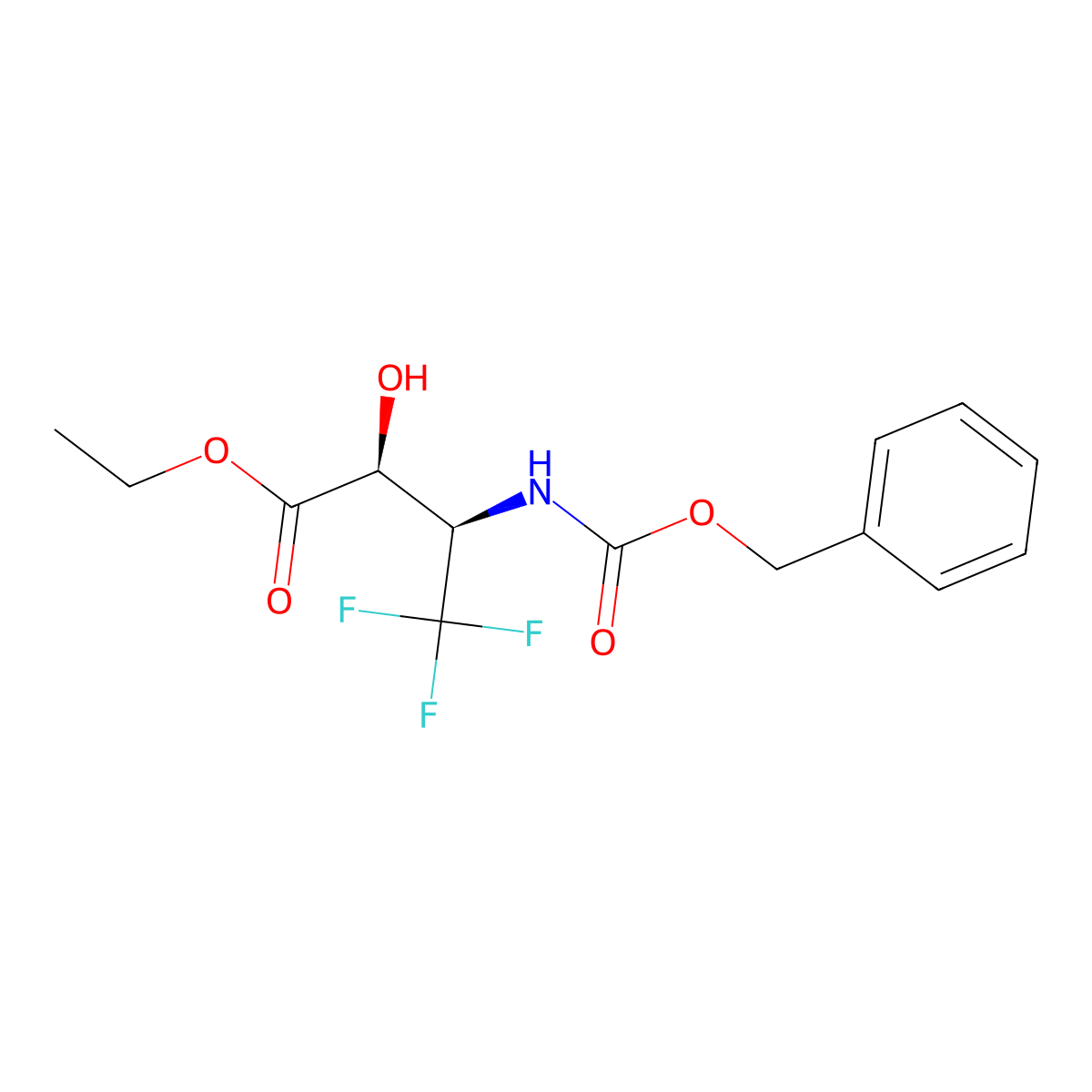 rac-ethyl (2R,3S)-3-{[(benzyloxy)carbonyl]amino}-4,4,4-trifluoro-2-hydroxybutanoate molecular structure, CAS 2679838-60-7