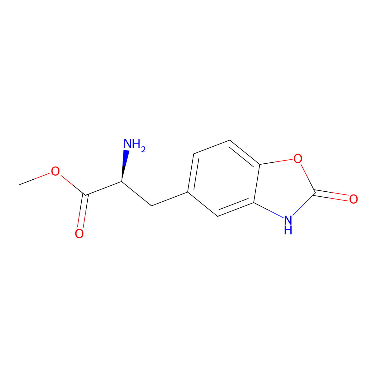 methyl (2S)-2-amino-3-(2-oxo-2,3-dihydro-1,3-benzoxazol-5-yl)propanoate molecular structure, CAS 2679838-67-4