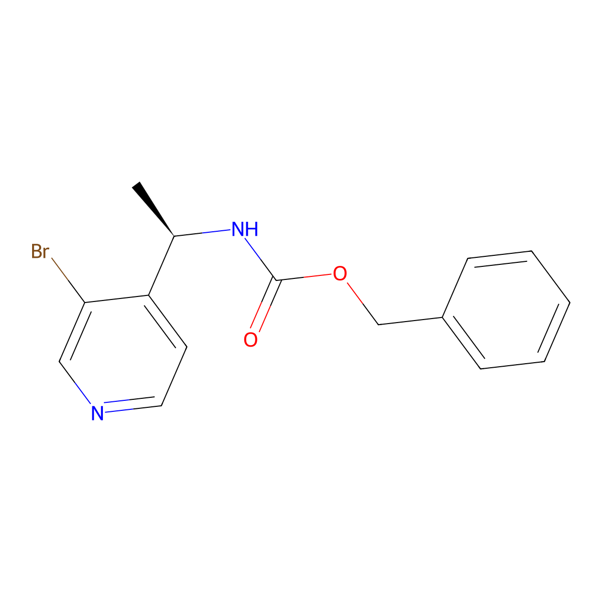 benzyl N-[(1R)-1-(3-bromopyridin-4-yl)ethyl]carbamate molecular structure, CAS 2679838-68-5
