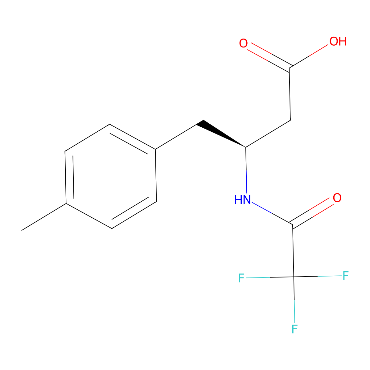 (3S)-4-(4-methylphenyl)-3-(2,2,2-trifluoroacetamido)butanoic acid molecular structure, CAS 2679838-71-0