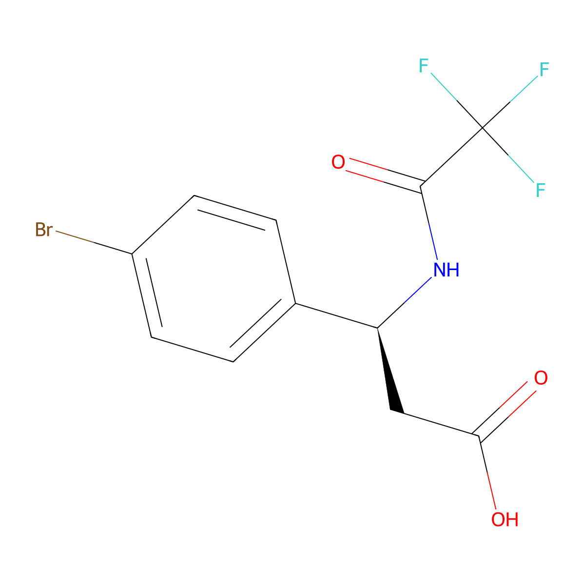 (3S)-3-(4-bromophenyl)-3-(2,2,2-trifluoroacetamido)propanoic acid molecular structure, CAS 2679838-74-3