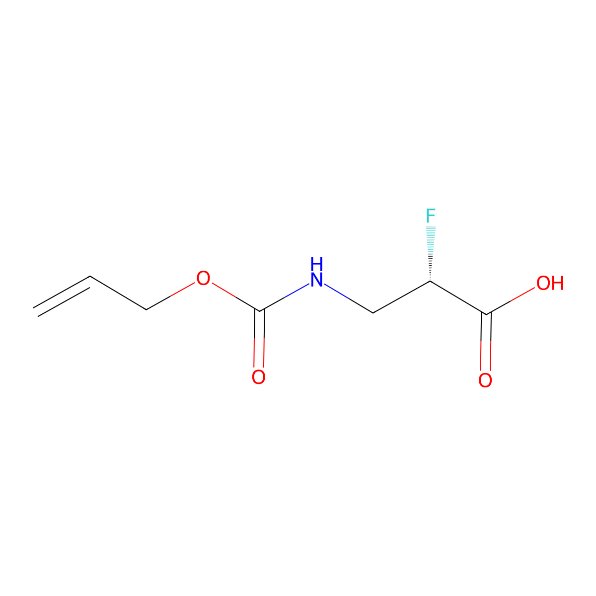 (2S)-2-fluoro-3-{[(prop-2-en-1-yloxy)carbonyl]amino}propanoic acid molecular structure, CAS 2679838-75-4