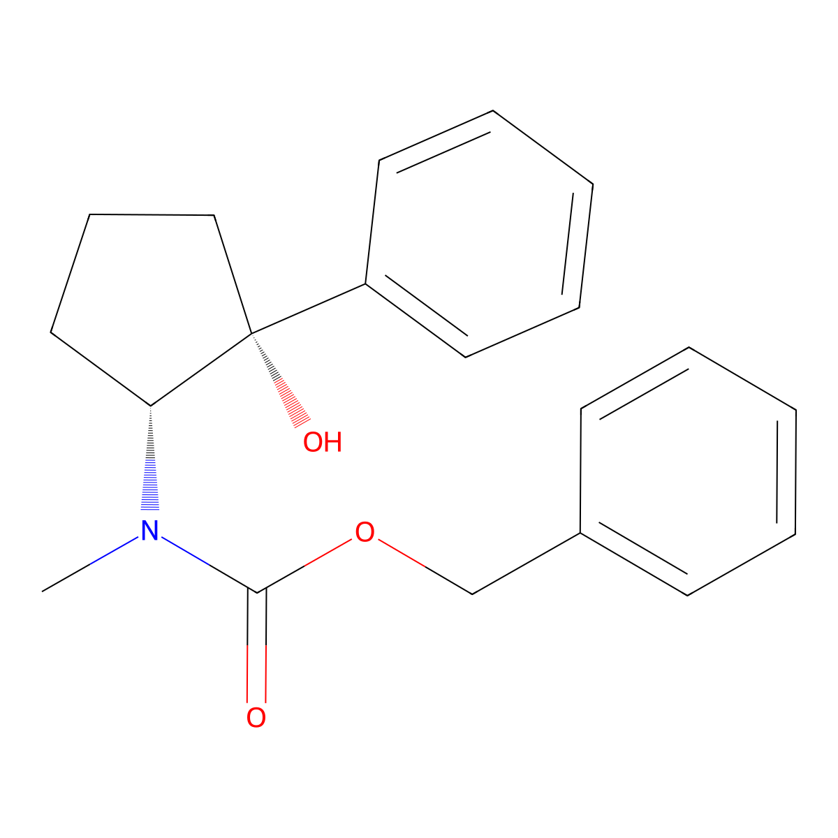 rac-benzyl N-[(1R,2R)-2-hydroxy-2-phenylcyclopentyl]-N-methylcarbamate molecular structure, CAS 2679838-82-3