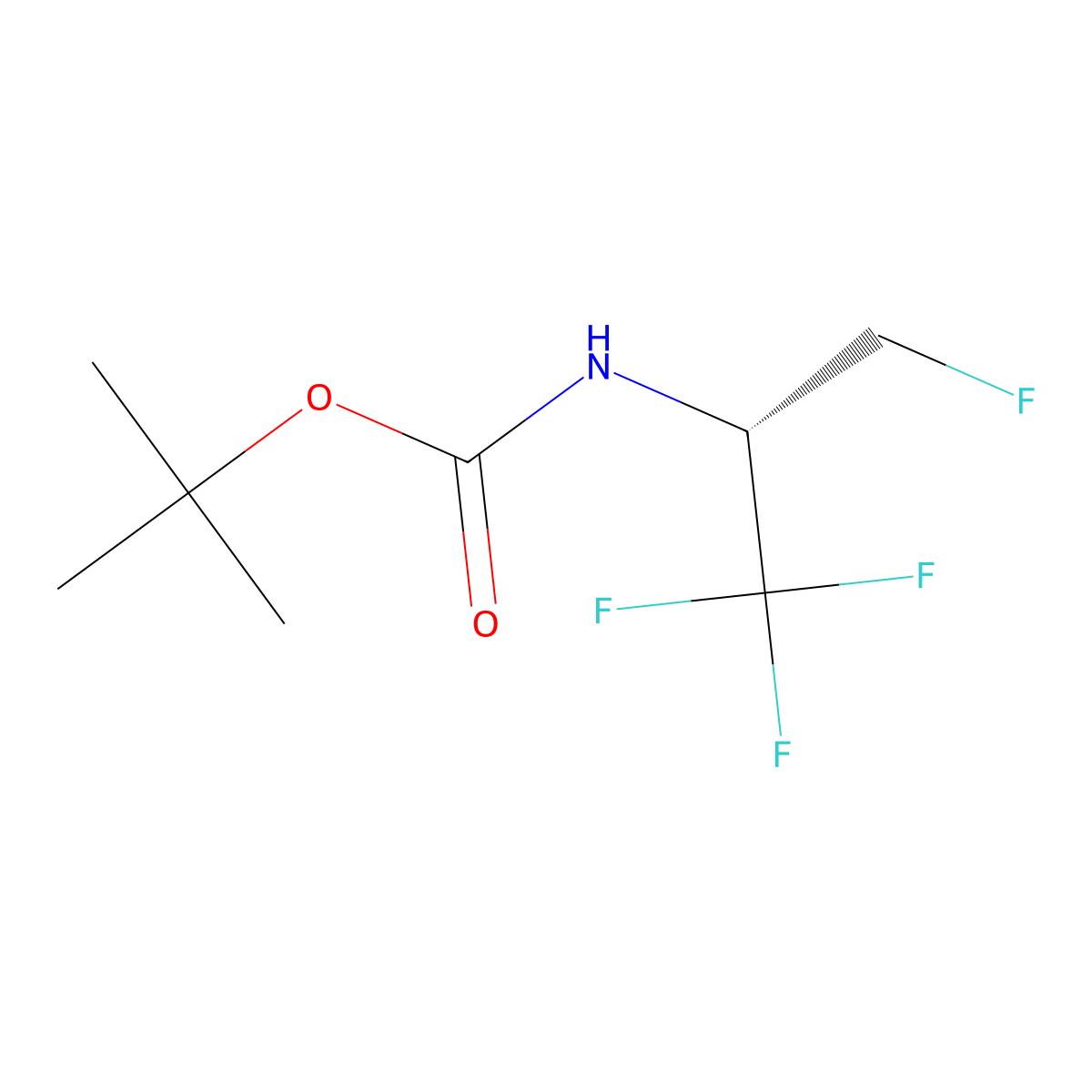 tert-butyl N-[(2R)-1,1,1,3-tetrafluoropropan-2-yl]carbamate molecular structure, CAS 2679838-84-5