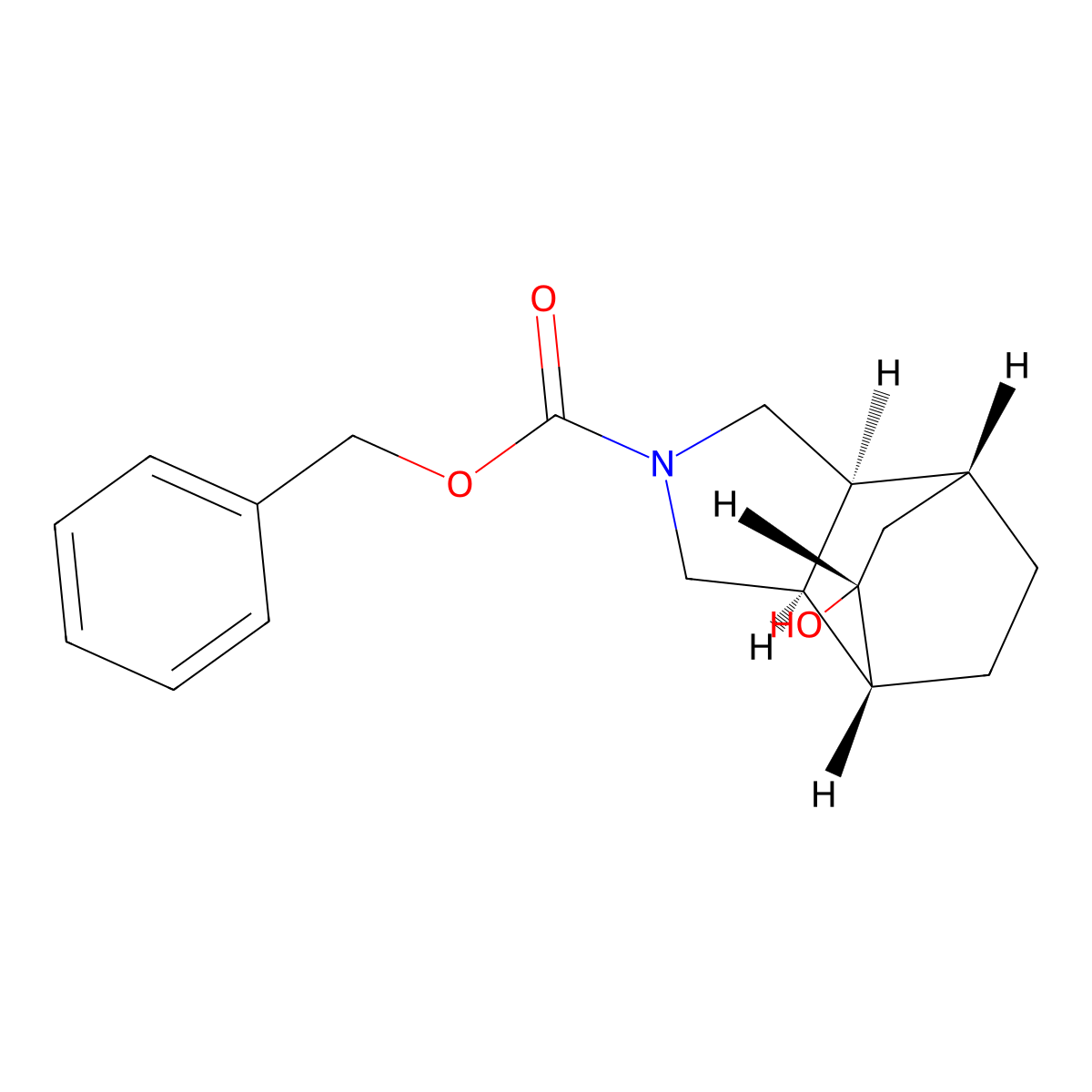 rac-benzyl (1R,2S,6S,7R,8R)-8-hydroxy-4-azatricyclo[5.2.2.0,2,6]undecane-4-carboxylate molecular structure, CAS 2679838-87-8