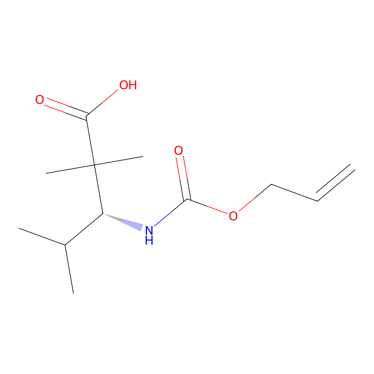 (3R)-2,2,4-trimethyl-3-{[(prop-2-en-1-yloxy)carbonyl]amino}pentanoic acid molecular structure, CAS 2679838-94-7