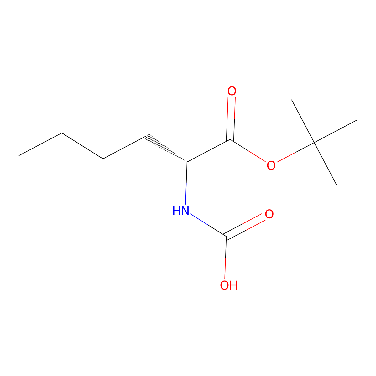 [(2R)-1-(tert-butoxy)-1-oxohexan-2-yl]carbamic acid molecular structure, CAS 2679839-18-8