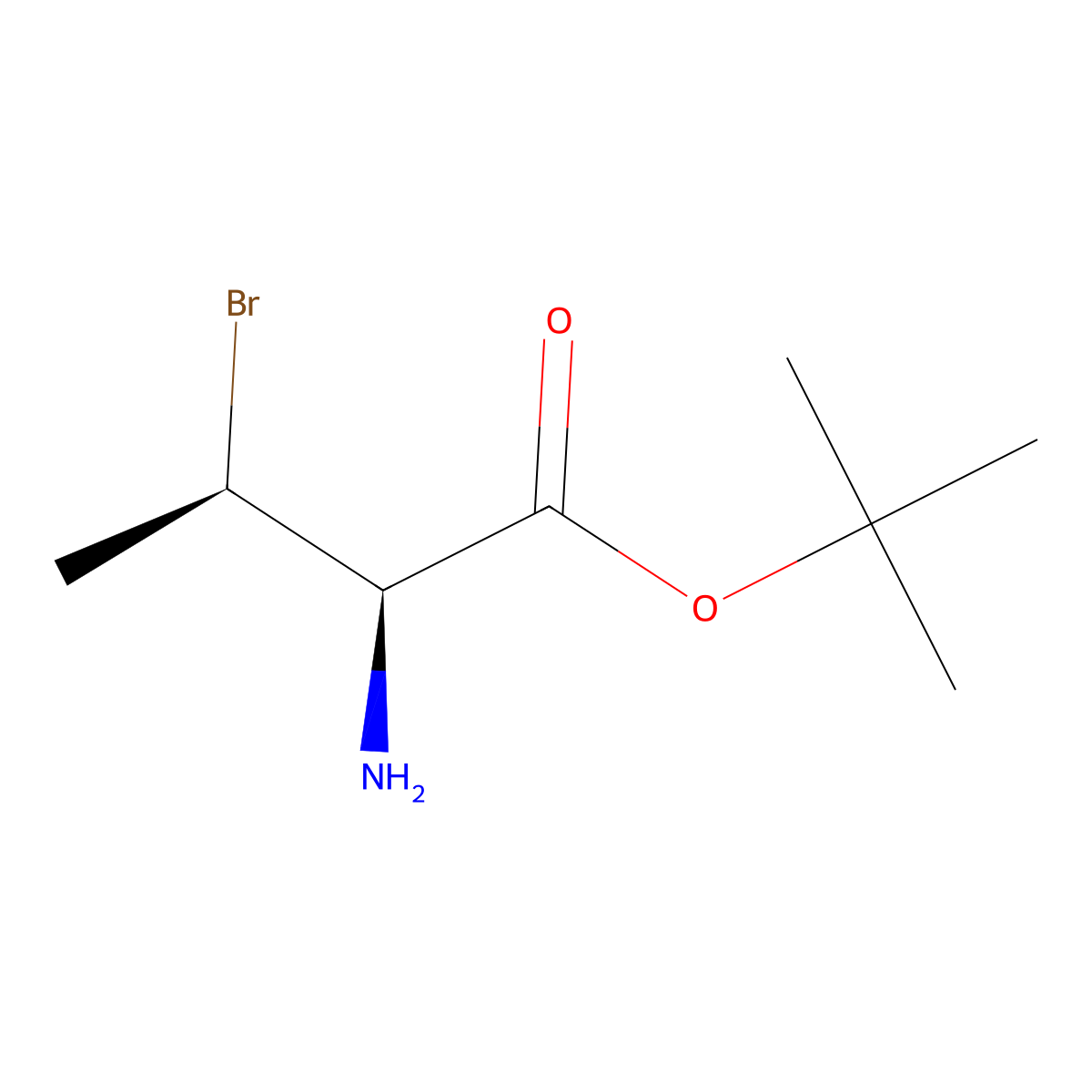 tert-butyl (2R,3R)-2-amino-3-bromobutanoate molecular structure, CAS 2679839-22-4