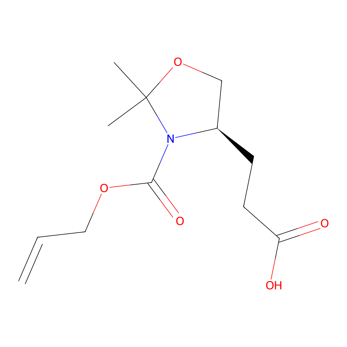 3-[(4R)-2,2-dimethyl-3-[(prop-2-en-1-yloxy)carbonyl]-1,3-oxazolidin-4-yl]propanoic acid molecular structure, CAS 2679839-24-6
