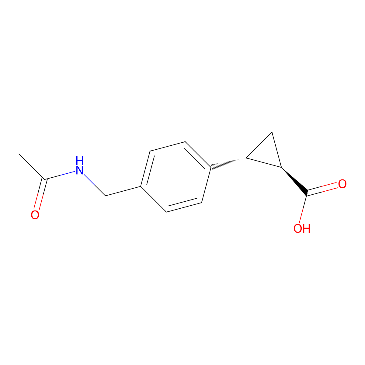rac-(1R,2R)-2-[4-(acetamidomethyl)phenyl]cyclopropane-1-carboxylic acid molecular structure, CAS 2679839-34-8