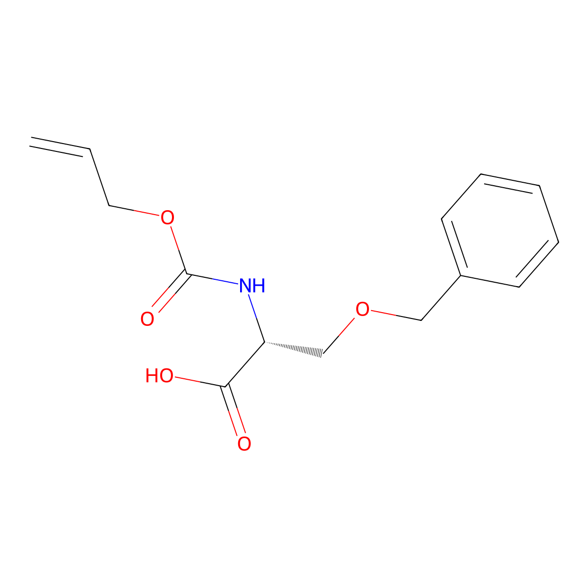 (2R)-3-(benzyloxy)-2-{[(prop-2-en-1-yloxy)carbonyl]amino}propanoic acid molecular structure, CAS 2679839-38-2