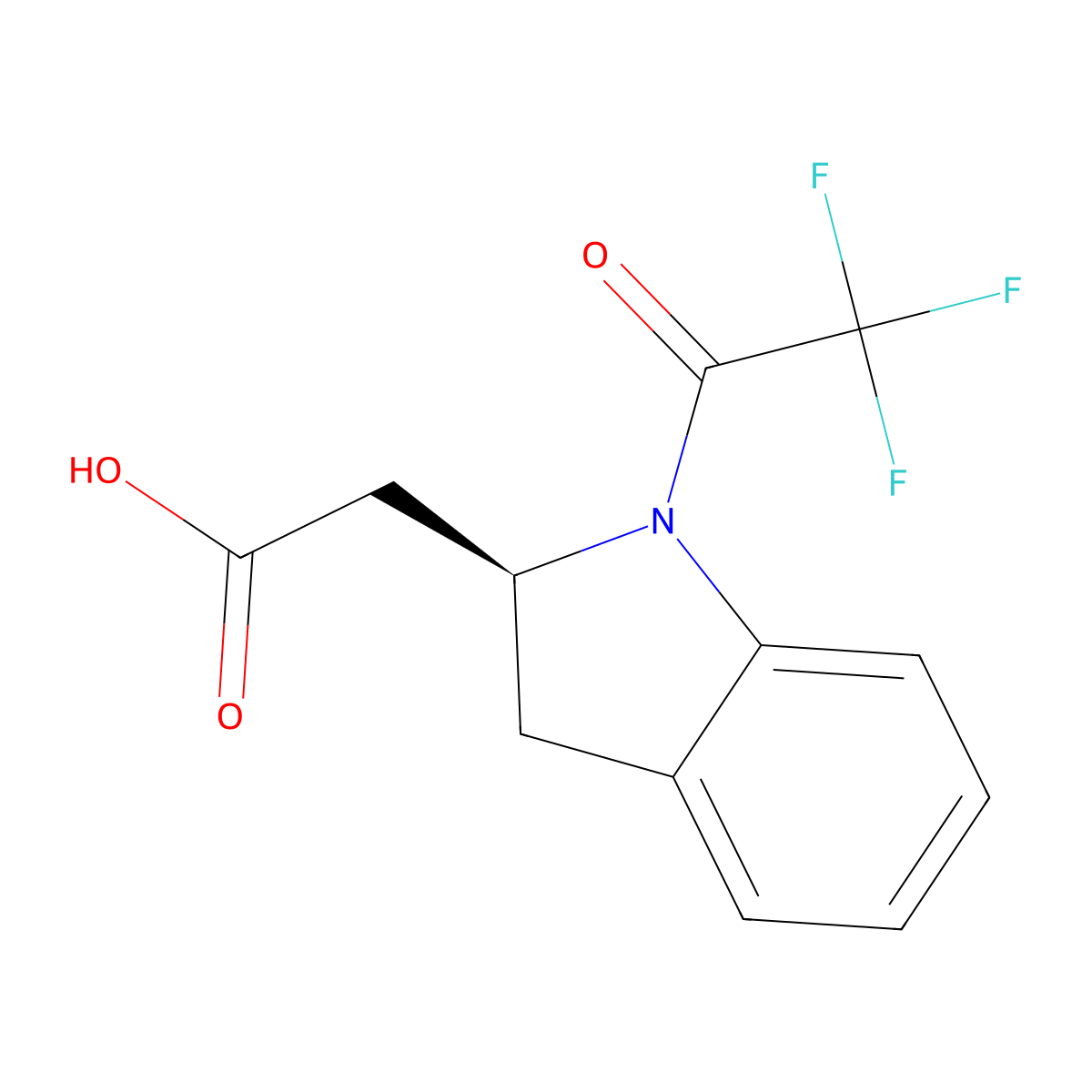 2-[(2S)-1-(2,2,2-trifluoroacetyl)-2,3-dihydro-1H-indol-2-yl]acetic acid molecular structure, CAS 2679839-47-3