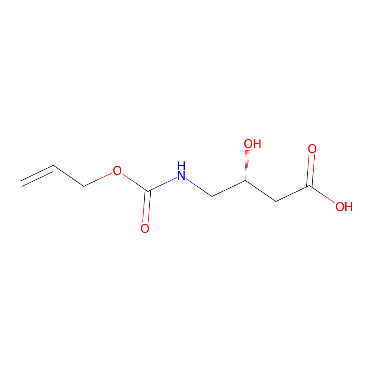 (3R)-3-hydroxy-4-{[(prop-2-en-1-yloxy)carbonyl]amino}butanoic acid molecular structure, CAS 2679839-51-9