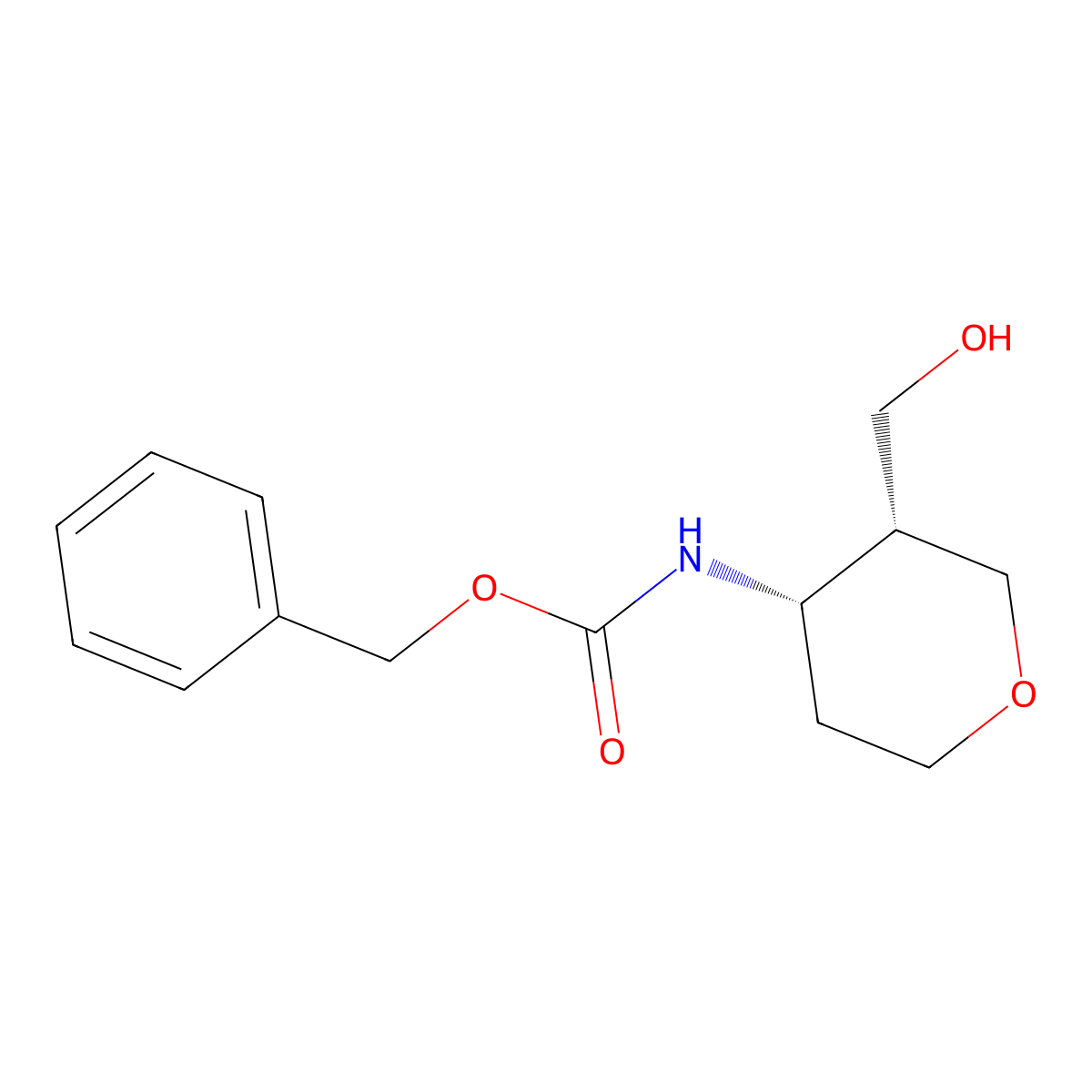 rac-benzyl N-[(3R,4S)-3-(hydroxymethyl)oxan-4-yl]carbamate molecular structure, CAS 2679839-57-5