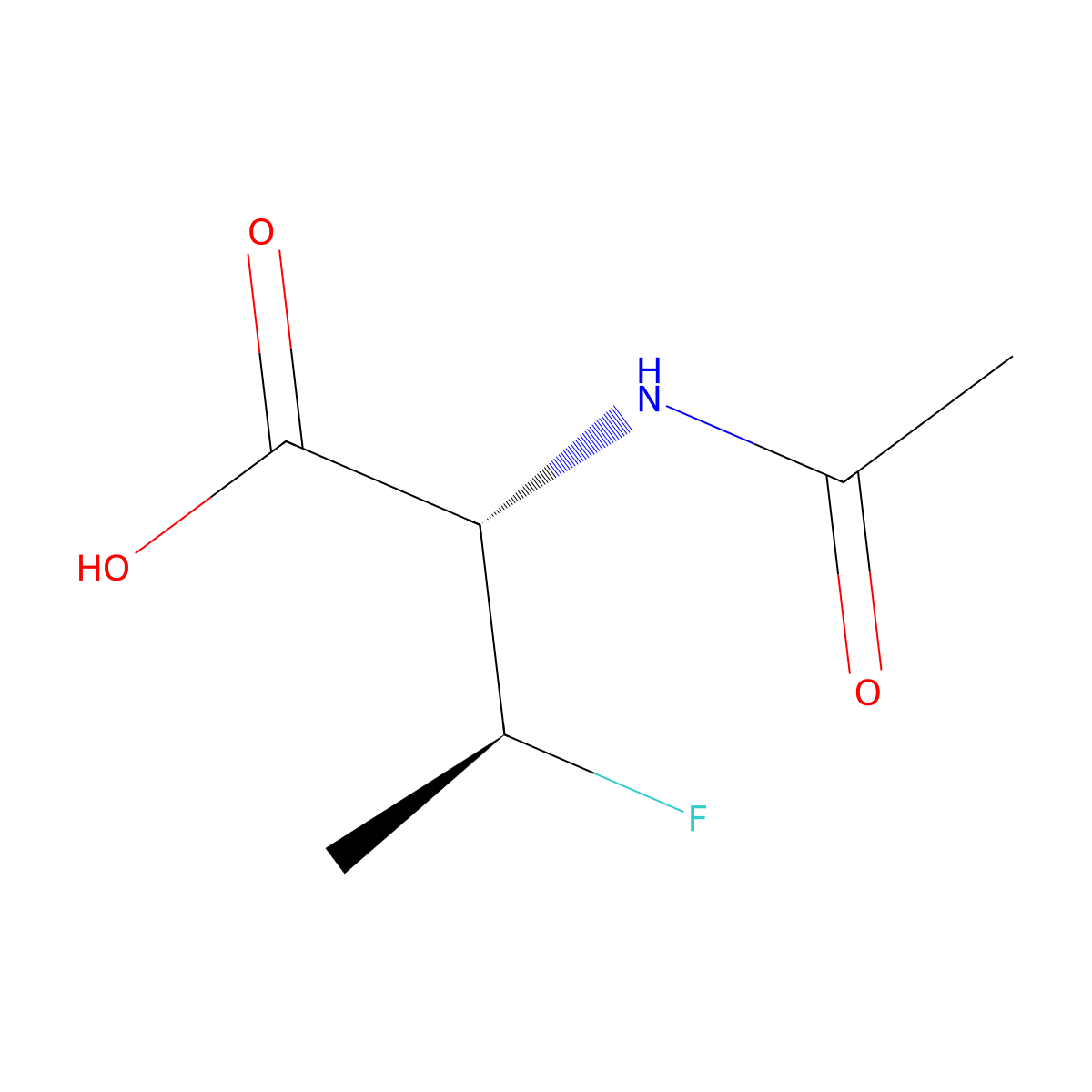 (2S,3S)-2-acetamido-3-fluorobutanoic acid molecular structure, CAS 2679858-40-1