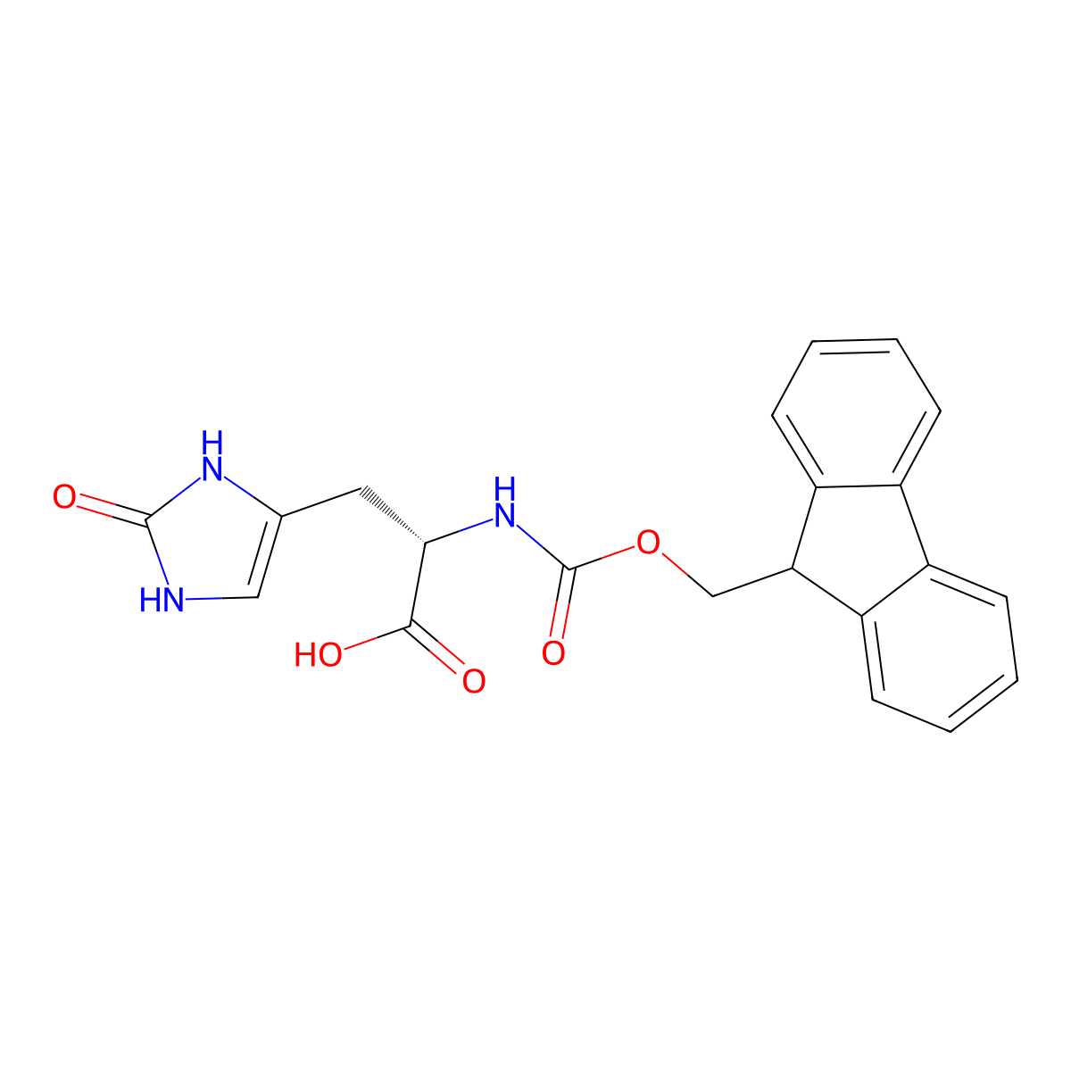 (2S)-2-({[(9H-fluoren-9-yl)methoxy]carbonyl}amino)-3-(2-hydroxy-1H-imidazol-4-yl)propanoic acid molecular structure, CAS 2679858-41-2