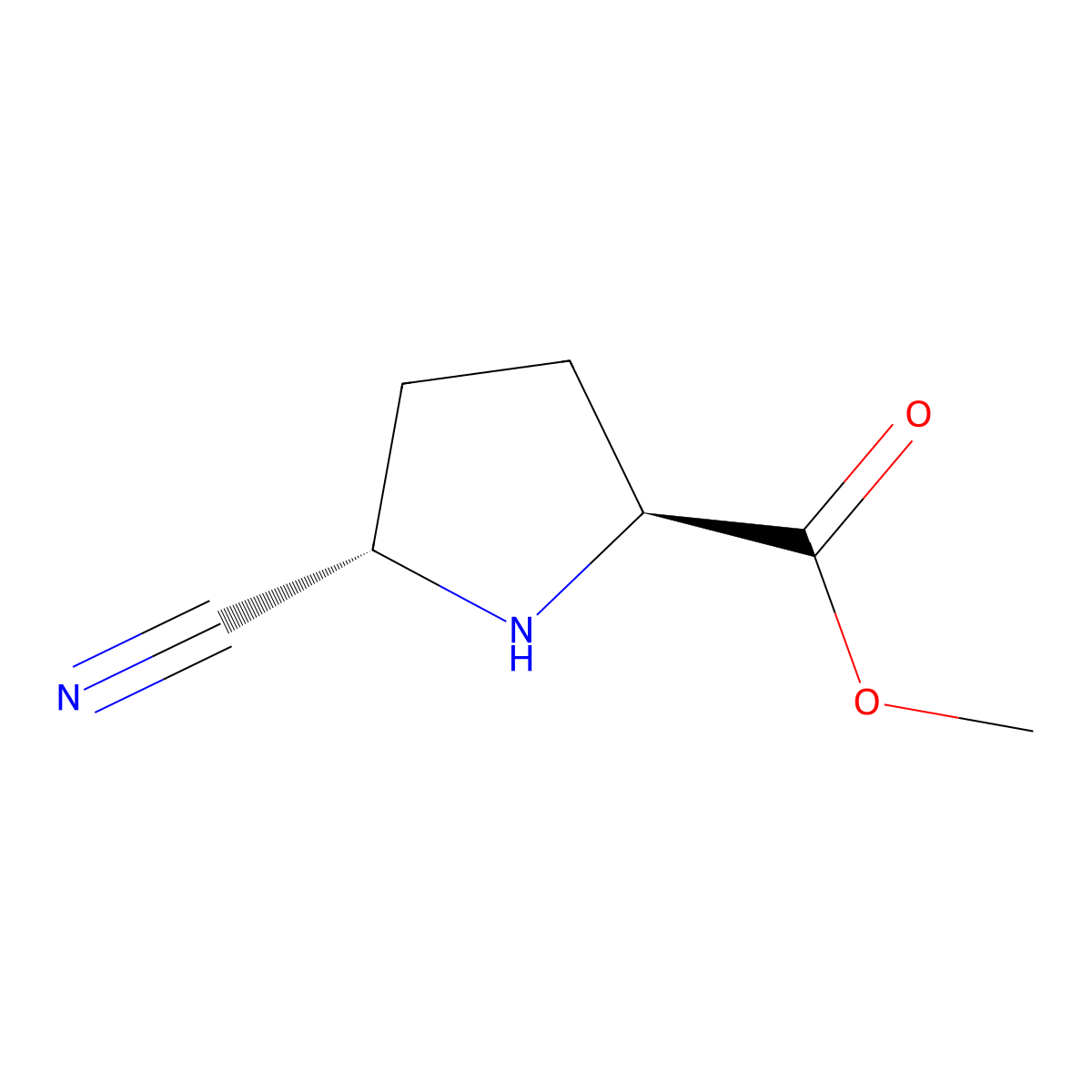 rac-methyl (2R,5R)-5-cyanopyrrolidine-2-carboxylate molecular structure, CAS 2679858-42-3