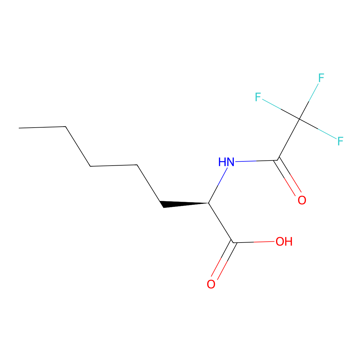 (2R)-2-(2,2,2-trifluoroacetamido)heptanoic acid molecular structure, CAS 2679858-51-4
